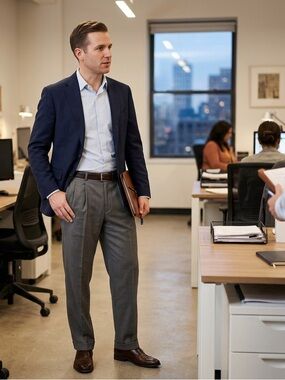 A(x)ist Men's Gray Dress Pants